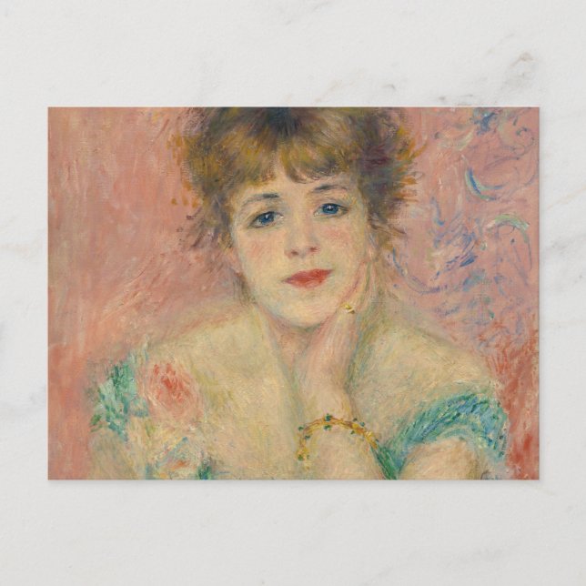 Portrait of Actress Jeanne Samary, Auguste Renoir Vykort (Framsida)