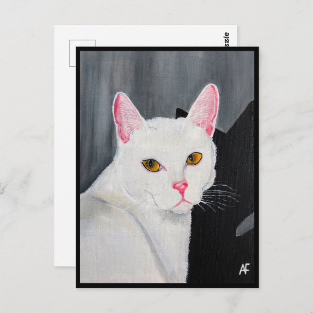 Portrait of Blanca Painting by Alfred Fox Vykort (Fram/baksida)