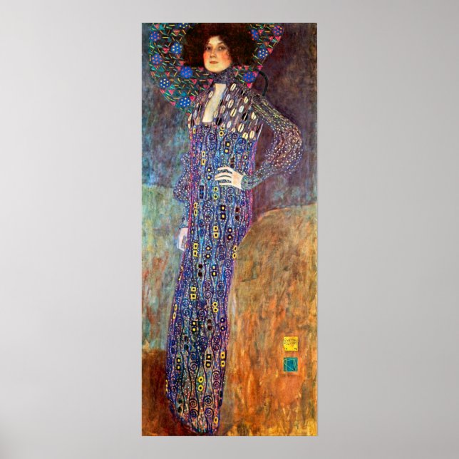 Portrait of Emily Floge by Gustav Klimt Poster (Framsidan)