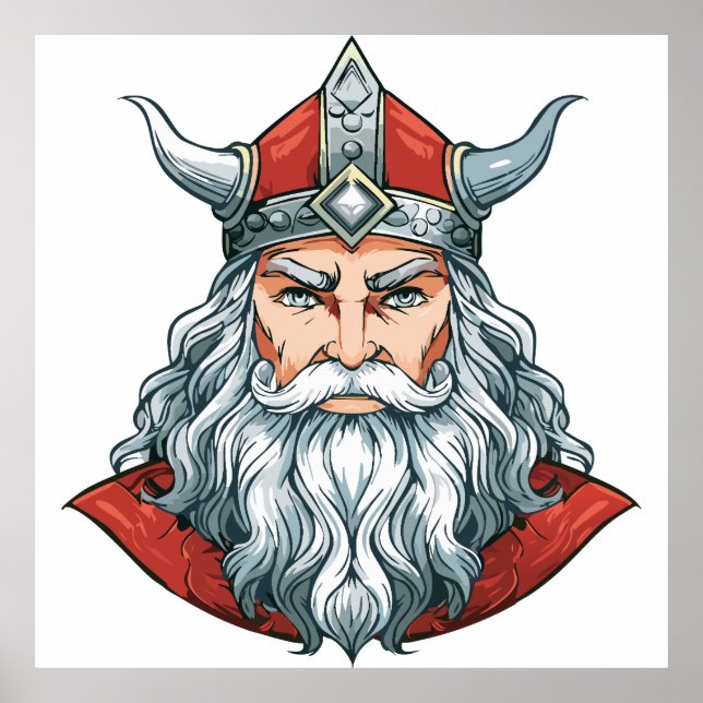 Portrait of God Odin Trucker Hat Poster (Framsidan)
