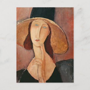 Portrait of Jeanne Hebuterne in a large hat Vykort