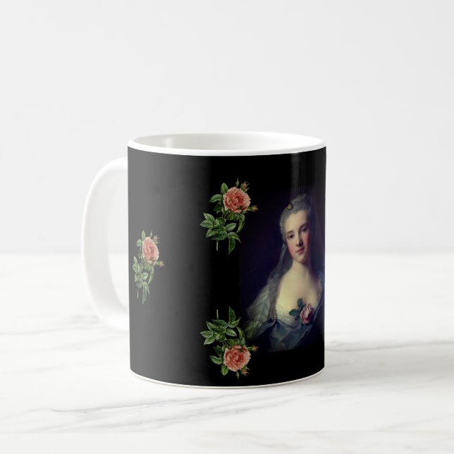 Portrait of Manon Balletti Jean-Marc Nattier roses Kaffemugg (Framsida vänster)