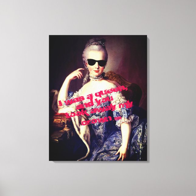 Portrait of Marie Antoinette with Sunglasses queen Canvastryck (Framsida)