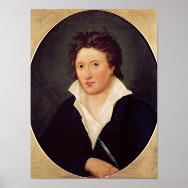 Portrait of Percy Bysshe Shelley, 1819 Poster (Framsidan)