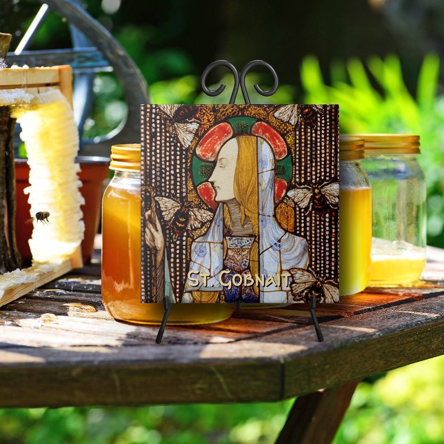 Portrait of St. Gobnait, Patron of Bees,  Kakelplatta (Skapare uppladdad)