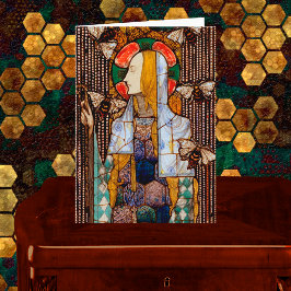 Portrait of St. Gobnait, Patron of Bees, Kort