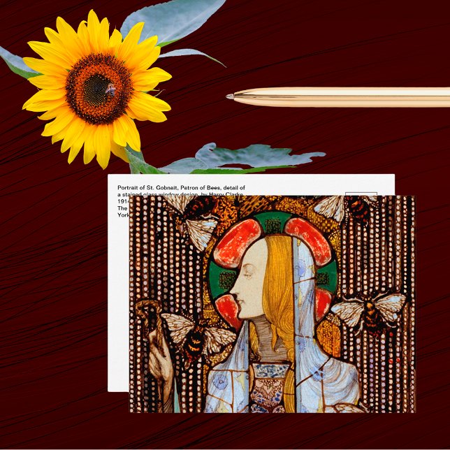 Portrait of St. Gobnait, Patron of Bees, Vykort (Skapare uppladdad)