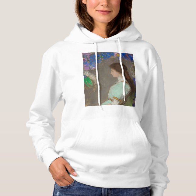 Portrait of woman with flowers by Odilon Redon  T Shirt (Framsida)