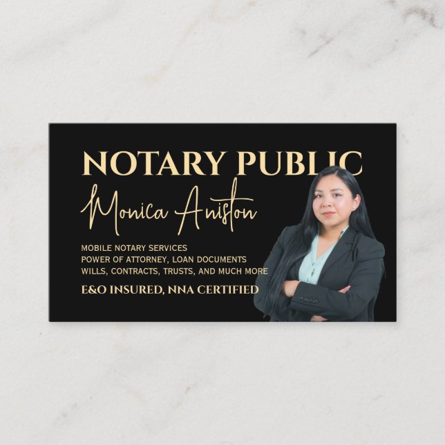 Portrait photo image notary  visitkort (Framsida)