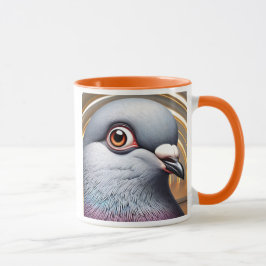 Portrait réaliste d’un pigeon au regard perçant. mugg