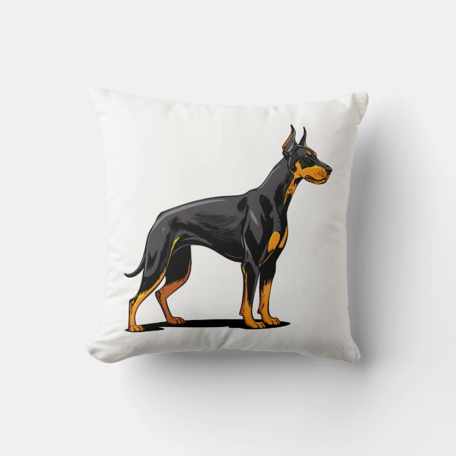 Portraits of a head Doberman dog front view Kudde (Framsida)