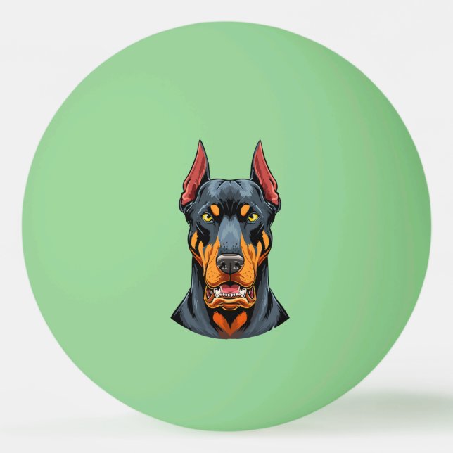 Portraits of a head Doberman dog front view Pingisboll (Framsidan)