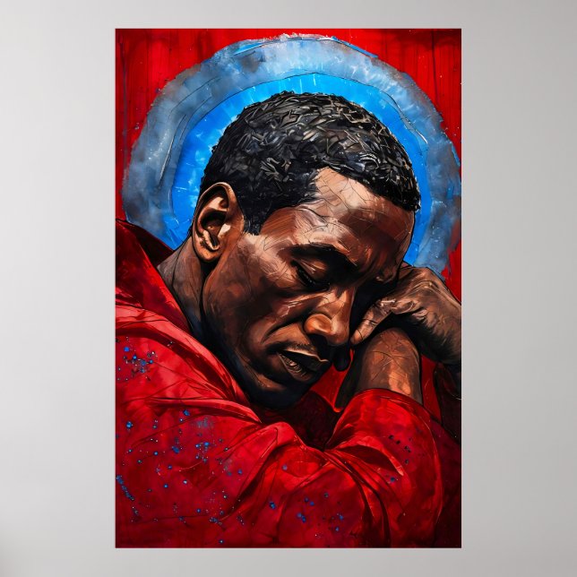 Porträt eines Emotionalen Schwarzen Mannes Poster (Framsidan)