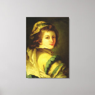 Porträtt, 1762-70 (olja på arbetsyta) canvastryck