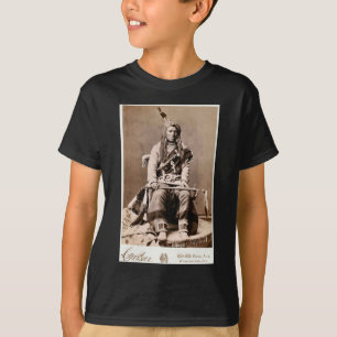 Porträtt 1880 för indian för kråkaindiervintag tee