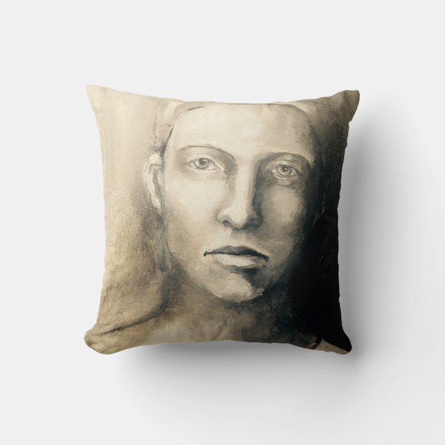 Porträtt #1 kudder skuggar av grå färg kudde (Framsida)