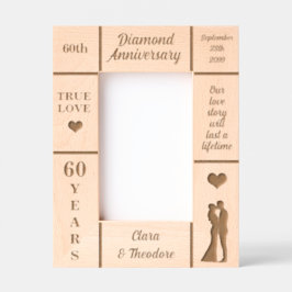 Porträtt 4 x 6 Diamond 60:e Bröllop-årsdagen