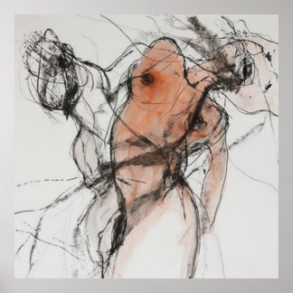 porträtt, abstraktion, vattenfärg, konst poster