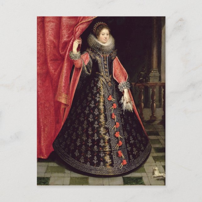 Porträtt antas vara Henrietta Maria av Vykort (Framsida)