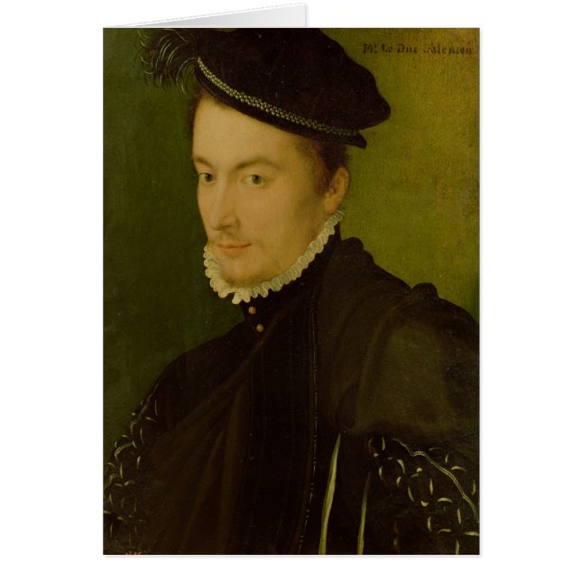 Porträtt antog Hercule-Francois de Frankrike Hälsningskort (Framsidan)