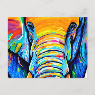 Porträtt Art Elephant Vykort