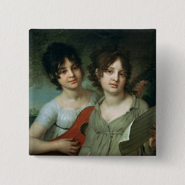Porträtt av A. och V. Gagarin, 1802 Knapp (Framsida)
