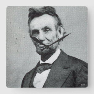 Porträtt av Abe Lincoln 1 Fyrkantig Klocka
