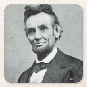 Porträtt av Abe Lincoln 1 Underlägg Papper Kvadrat
