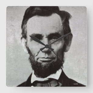 Porträtt av Abe Lincoln 2 Fyrkantig Klocka