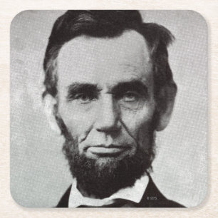 Porträtt av Abe Lincoln 2 Underlägg Papper Kvadrat