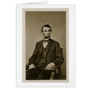 Porträtt av Abraham Lincoln (1809-65) (b-/wfotoet Hälsningskort