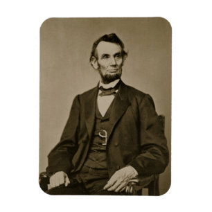Porträtt av Abraham Lincoln (1809-65) (b-/wfotoet Magnet