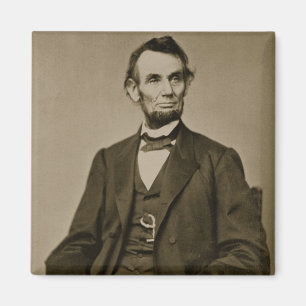 Porträtt av Abraham Lincoln (1809-65) (b-/wfotoet Magnet