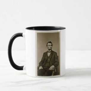 Porträtt av Abraham Lincoln (1809-65) (b-/wfotoet Mugg
