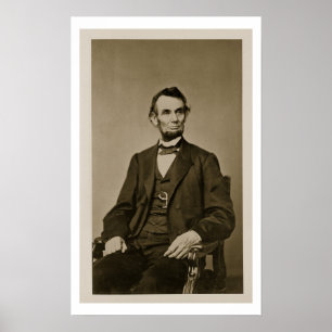 Porträtt av Abraham Lincoln (1809-65) (b-/wfotoet Poster