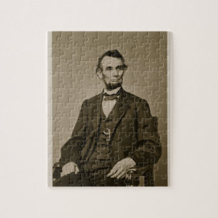 Porträtt av Abraham Lincoln (1809-65) (b-/wfotoet Pussel