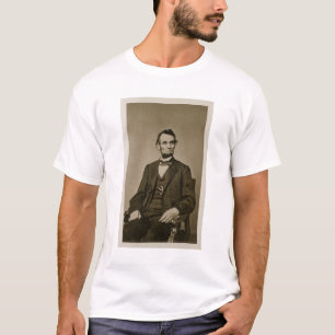 Porträtt av Abraham Lincoln (1809-65) (b-/wfotoet T-shirt