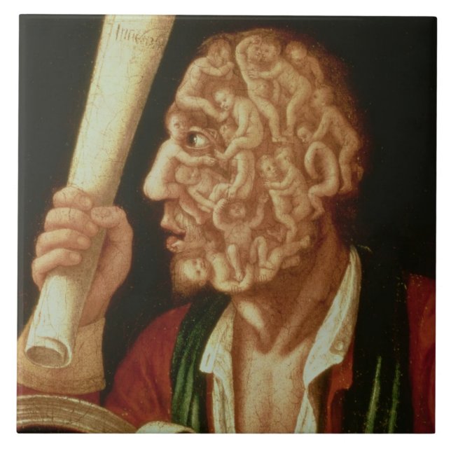 Porträtt av Adam (olja) Kakelplatta (Framsidan)