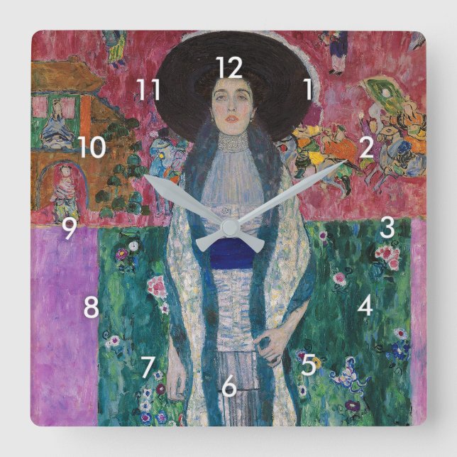 Porträtt av Adele Bloch Bauer, Gustav Klimt Fyrkantig Klocka (Framsida)