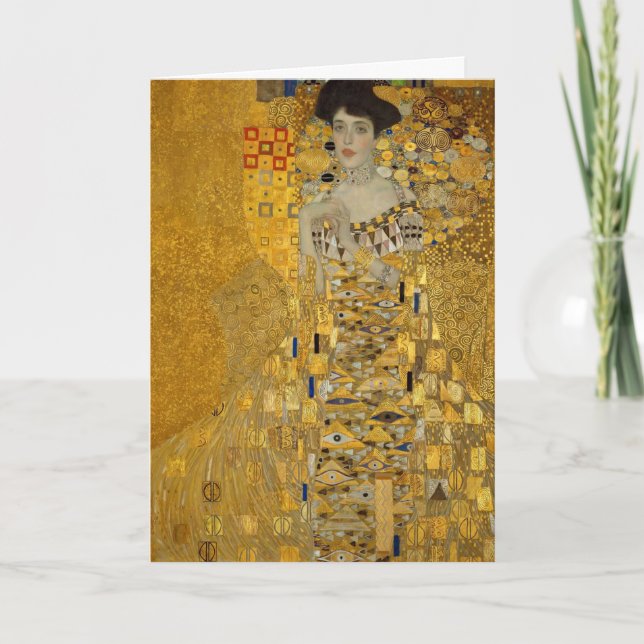 Porträtt av Adele Bloch-Bauer I av Gustav Klimt Kort (Framsida)