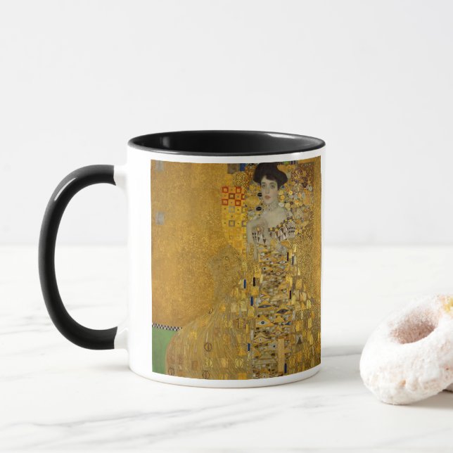 Porträtt av Adele Bloch-Bauer I av Gustav Klimt Mugg (Med munk)