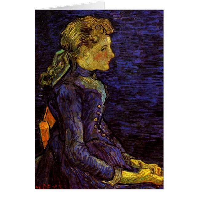 Porträtt av Adeline Ravoux av Vincent van Gogh Hälsningskort (Framsidan)