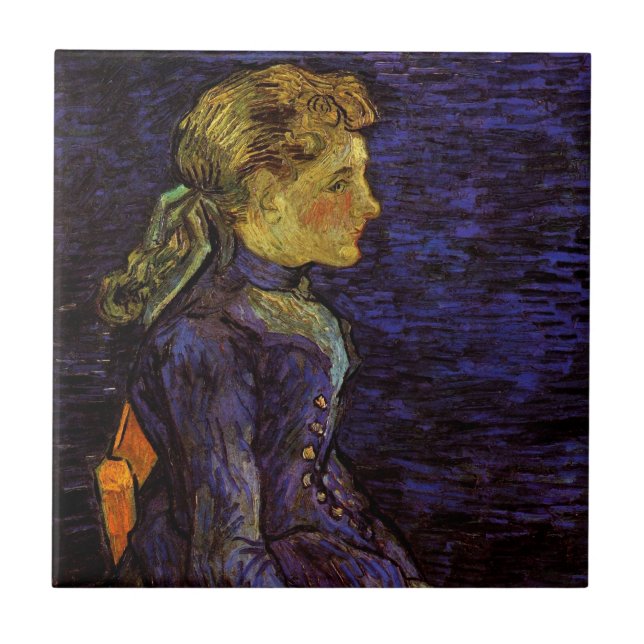 Porträtt av Adeline Ravoux av Vincent van Gogh Kakelplatta (Framsidan)