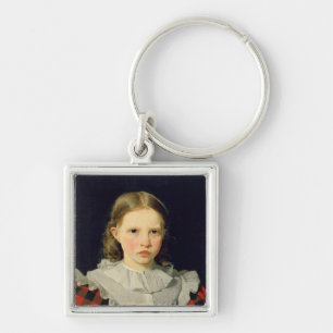 Porträtt av Adolphine Kobke 19th Juni 1832 Fyrkantig Silverfärgad Nyckelring