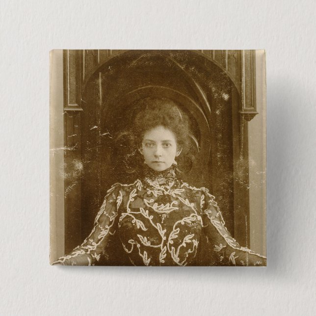 Porträtt av aktrisen Vera Komissarzhevskaya Knapp (Framsida)