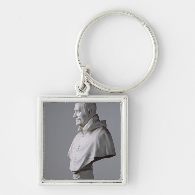 Porträtt av Alessandro Fyrkantig Silverfärgad Nyckelring (Framsidan)