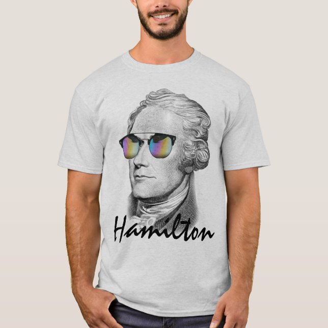 Porträtt av Alexander Hamilton i solglasögon Tee Shirt (Framsida)