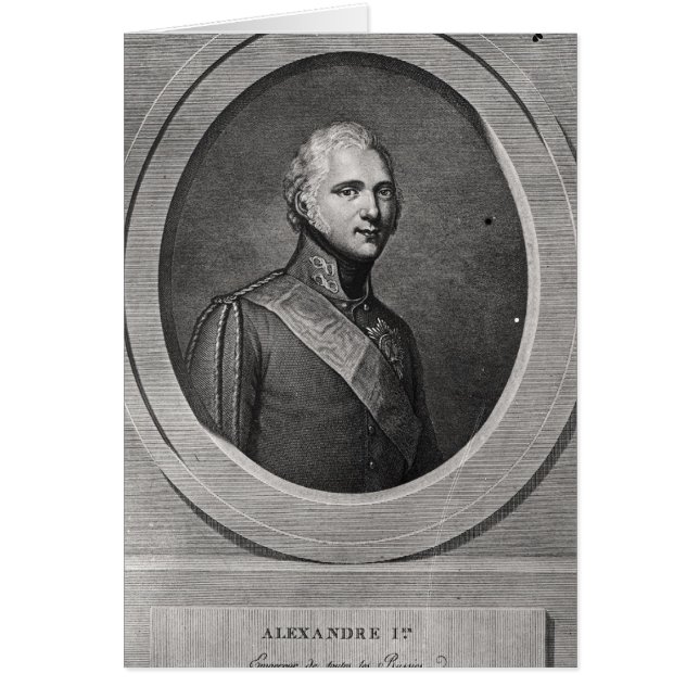 Porträtt av Alexander I Hälsningskort (Framsidan)