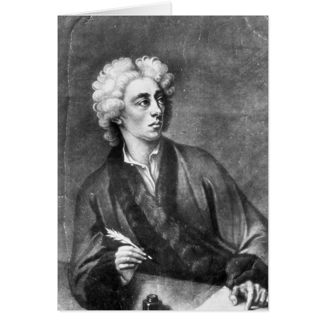 Porträtt av Alexander Pope Hälsningskort (Framsidan)