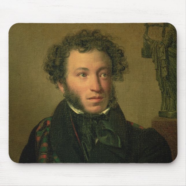 Porträtt av Alexander Pushkin, 1827 Musmatta (Framsidan)